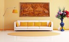 160x78 cm Ramayana Teakholz Hand geschnitzt Reliefs Wandbild Thailand woodart -M