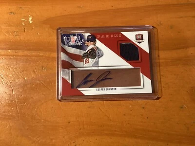 2015 Panini USA Baseball Cooper Johnson Autograph Memorabilia RC Card #/99 - Image 1 of 2