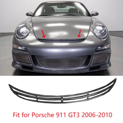 Cubierta seca de ventilación de aire del capó delantero del motor de fibra de carbono para Porsche 911 GT3 2006-2010 Foto 1 de 4