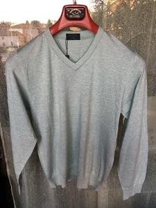 Paul Shark Luxury Collection V-Pullover, Baumwolle und Kaschmir Leder, Gr. S - Bild 1 von 4