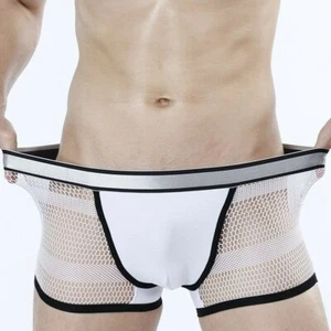 Hombres Malla Ropa Interior Calzoncillos Red Bragas Boxer Calzoncillos Transparente Sexy Hueco - Imagen 1 de 13