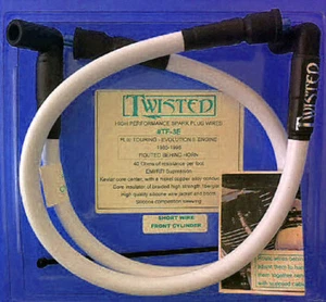 TWISTED 12mm WHITE SPARK PLUG WIRES HARLEY ELECTRA GLIDE ROAD KING TOUR 85-98 - Picture 1 of 3