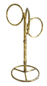 Vtg MCM Gold Hollywood Rgency Wrought Iron Hand Towel Counter-Top Holder 14" - Picture 1 of 7