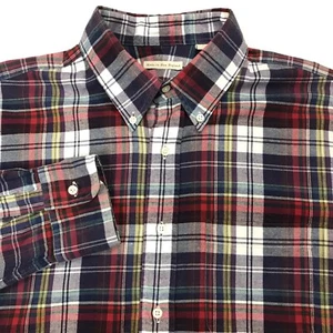 New England Shirt Company camicia uomo a quadri leggera in flanella L made in USA usata in ottime condizioni - Foto 1 di 10