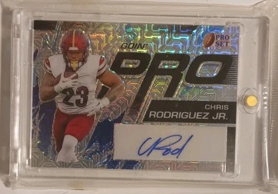 2023 Pro Set Metal Autograph Chris Rodriguez Jr Goin Pro Auto 1/20 Silver Mojo - Image 1 of 2
