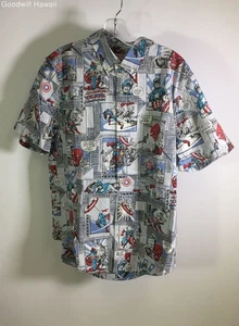 REYN SPOONER Multi-pattern Marvel Hawaiian Aloha Tropical Shirt Men - Size M - Picture 1 of 3