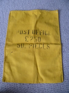 Vintage Cloth Money Post Office Bag - £250 50p Pieces - LOOK! - Picture 1 of 1