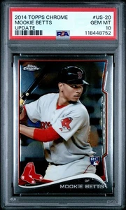 2014 TOPPS CHROME UPDATE #US-20 MOOKIE BETTS ROOKIE RC PSA 10 GEM MINT DODGERS - Picture 1 of 2