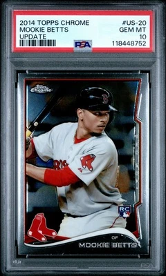 2014 TOPPS CHROME UPDATE #US-20 MOOKIE BETTS ROOKIE RC PSA 10 GEM MINT DODGERS - Image 1 of 2