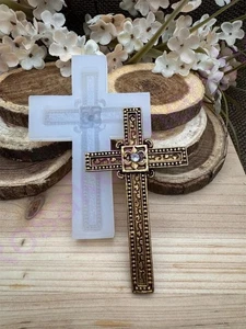 Golden cross Fleur-De-Lis handmade silicone mold for crafts - Picture 1 of 8