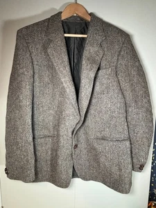 Centaur Harris Tweed Blazer Herren UK 44 Braun Wolle Vintage Tailored Sakko - Bild 1 von 11