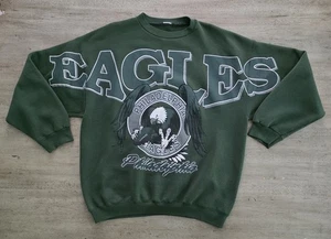 Vintage 90s Cliff Engle Philadelphia Eagles Spellout Crewneck Sweatshirt Gr. XL  - Bild 1 von 9