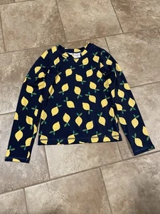 Hanna Andersson Lemon Rashguard 140cm 10 Shirt Long Sleeved Sun Protection navy - Picture 1 of 5
