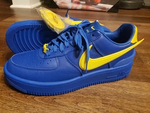 Size 10 Nike AMBUSH x Air Force 1 Low Game Royal Blue Yellow (DV3464-400) - Picture 1 of 9
