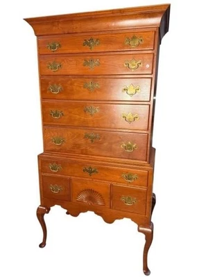 VIRGINIA CRAFTSMAN SOLID CHERRY QUEEN ANNE HIGHBOY - Image 1 of 4
