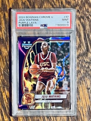 2024 BOWMAN CHROME UNIVERSITY PURPLE LAVA #37 JUJU WATKINS PSA 9 Mint - Image 1 of 2