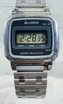 Vintage Lorus Digital Watch Square LCD Stainless Steel Japan New Battery - Image 1 of 3
