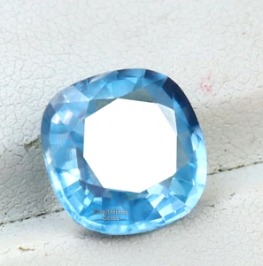 Cojín de piedras preciosas sueltas naturales aguamarina azul de 8-9 quilates certificado personalizado gratis - Imagen 1 de 10
