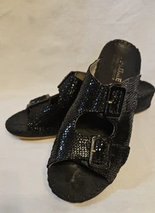 Women's La Plume Slip on Mules Black Snake Jen 40 - Picture 1 of 6