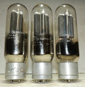 3 Pieces General Electric GE 211/VT4C Vacuum Tubes For Western Electric 43A Amp - Picture 1 of 9