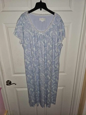 Camisola Miss Elaine 2X algodão paisley roxo - Imagem 1 de 2