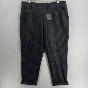 Pantalones Simply Vera Wang para mujer XL grises a cuadros suaves bolsillos elásticos banda elástica - Imagen 1 de 10