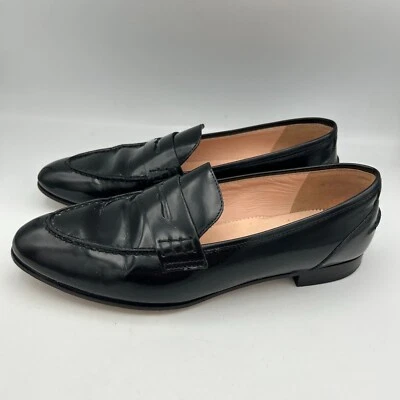 J. Crew Womens Size 7.5 Black Patent Leather Academy Penny Loafers Slip On 7 1/2 - Image 1 of 4