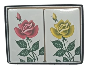 Red & Yellow Rose  Bridge Playing Cards New Cello Sealed Box has Split - Picture 1 of 10