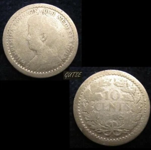 *GUTSE* PAISES BAJOS, GUILLERMINA, 10 CÉNTIMOS 1918, PLATA - Imagen 1 de 1