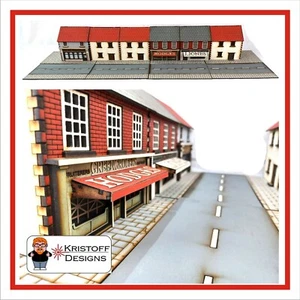 28mm Dad's Army WW2 3 Shops 3 Houses set A Painted Terrain Suitable  Bolt Action - Picture 1 of 6