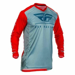 Fly Racing Adult Jersey/Shirt Lite MX Motocross Breathable - Red/Slate/Navy - Picture 1 of 5