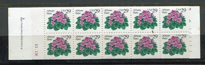 UNITED STATES 1993, AFRICAN VIOLET Scott 2486 BOOKLET CONTAIN 2 PANES OF 10, MNH - Image 1 of 2