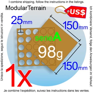 1x Bandeja de Movimiento MDF 5x5 (A 5mm) 25mm Base Redonda Warhammer 40k Wargames AOS - Imagen 1 de 3