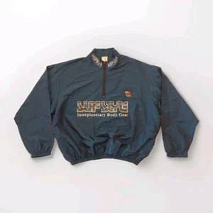 Vintage 90s Surf Style Pullover Windbreaker Iridescent Logo Zip Mens Jacket OSFA - Picture 1 of 9