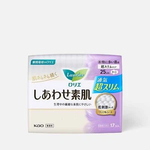 Kao Laurier F Happy Feminine Pads Thin 25cm with Wings 17pcs - Picture 1 of 3