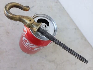 De colección Enorme 16 cm Latón Hierro Fuerte Tornillo Gancho Pared Techo Colgador Montaje Aplique - Imagen 1 de 14