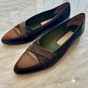 Mocasines de Colección Perry Ellis Portafolio Cuero Punta Punta Bloque de Color 8AA Estrechos - Imagen 1 de 10