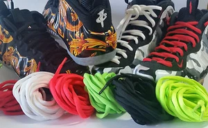 LOTE DE CORDONES FOAMPOSITE GRUESOS OVALADOS 72" NEGRO BLANCO PRO "GUCCI" HOLOGRAMA GALAXIA  - Imagen 1 de 21