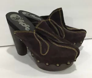 Flogg Womens Davina Suede Round Toe Chocolate Brown Heeled Slip On Mule Shoe 5.5 - Picture 1 of 7