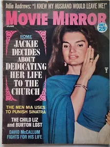 JACQUELINE KENNEDY June 1966 MOVIE MIRROR Magazine JULIE ANDREWS /DAVID McCALLUM - Picture 1 of 1