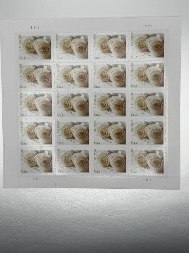 Invitaciones de boda estampillas White Rose Forever 2011 hoja de 20 USPS Foto 1 de 1