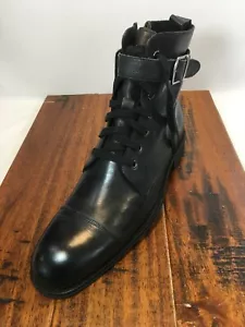 Banana Republic schwarzes Leder Herren/S Knöchelreißverschluss/Spitze Militärstiefel - Größe 11 M - Bild 1 von 12