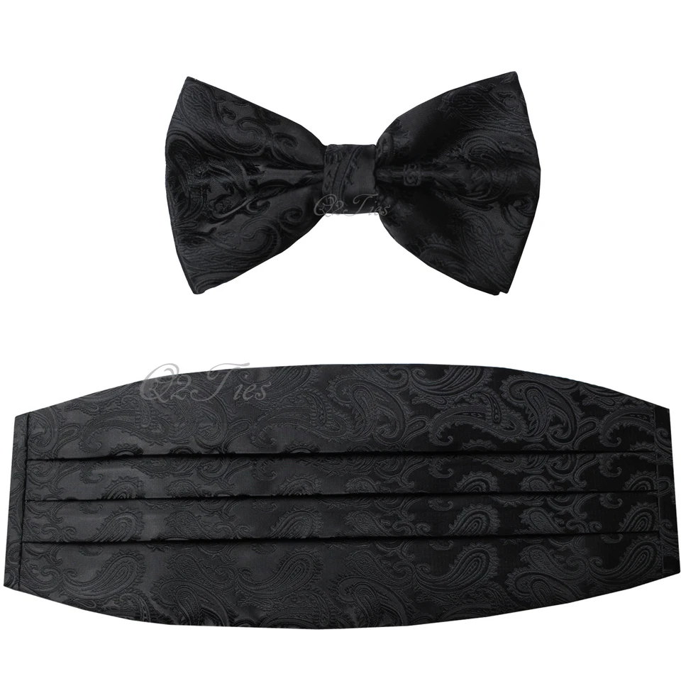 Nuevo conjunto de 2 piezas de pajarita de cachemira para hombre con faja y pajarita bonita boda graduación fiesta Foto 1 de 1