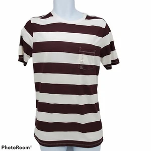 Arizona Jeans Co Mens Tee Shirt Small Brown White Stripe Short Sleeve - Bild 1 von 12