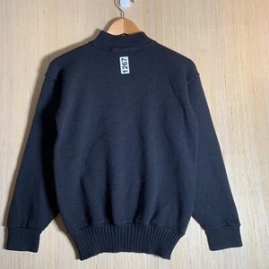 Vintage Army Sweater  Adult Size Large Black Long Sleeve Men's Pullover wool - Picture 1 of 14