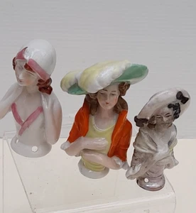 3 ANTIQUE GERMAN HALF DOLLS  PINCUSHION SEWING ITEMS COLLECTABLES 1930's - Bild 1 von 10