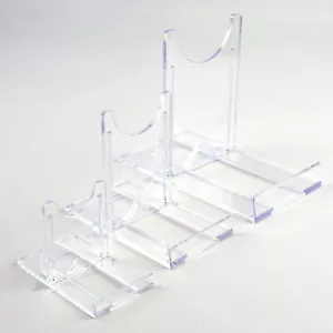 Adjustable Display Stands Twist Clear Plastic 5cm-25cm, 2" to 10" Plate, Bowl - Picture 1 of 11