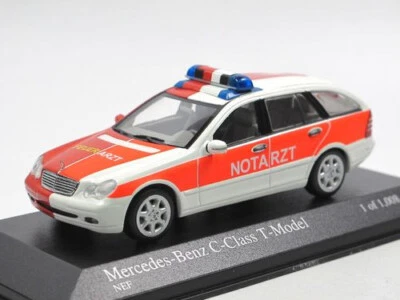 Mercedes C Class T Model 2001 W203 Notarzt Feuerwehr Minichamps 430030190 1:43 - Image 1 of 2