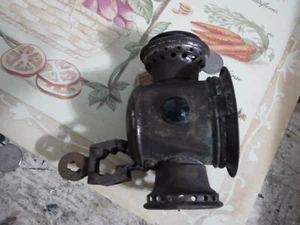 EARLY Vintage Kerosene Bicycle Lamp Light GREEN JEWELS Hawthorne OLD SOL parts - Picture 1 of 5