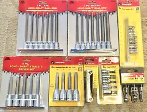 LARGE LOT OF LONG HEX BIT SOCKET SETS, TORX SOCKETS, EXTENSIONS, AND EXTRAS - Picture 1 of 10
